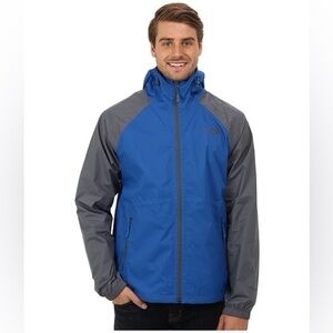 The North Face HyVent Rain Jacket Men’s Large Blue Gray Waterproof Hooded Shell